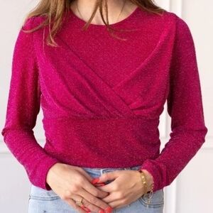 Women's Fuchsia Wrap Top